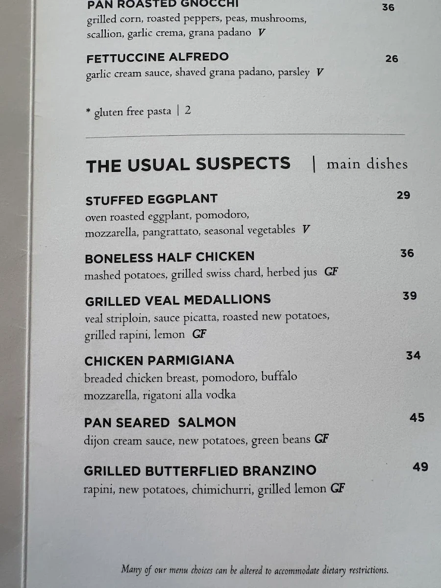 Menu, HEIST Restaurant + Wine Club
