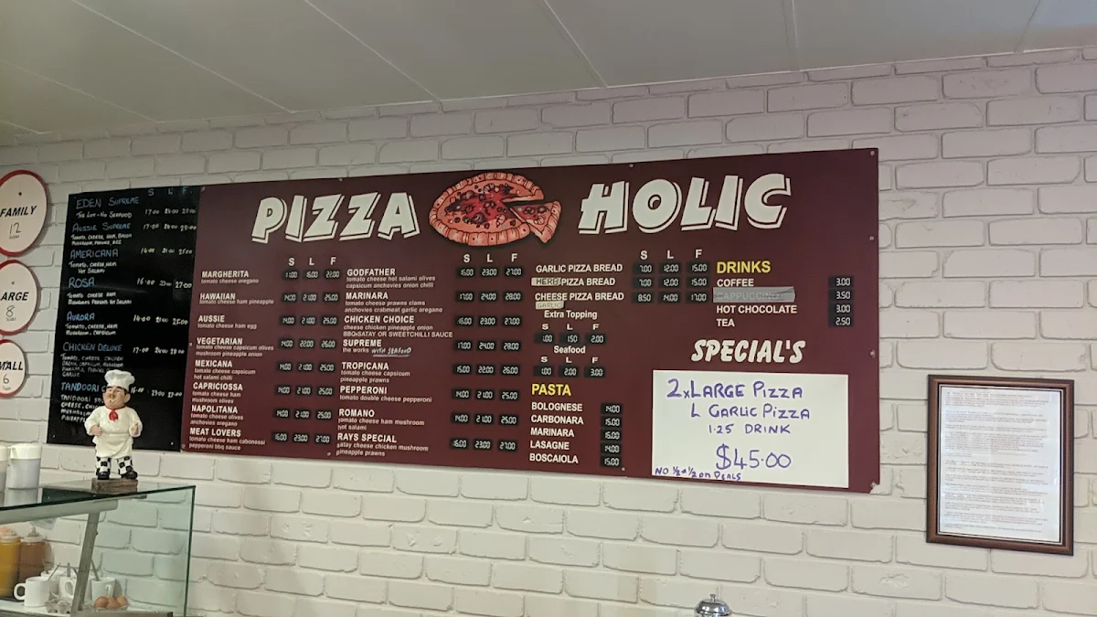 Menu, Pizza Holic Eden