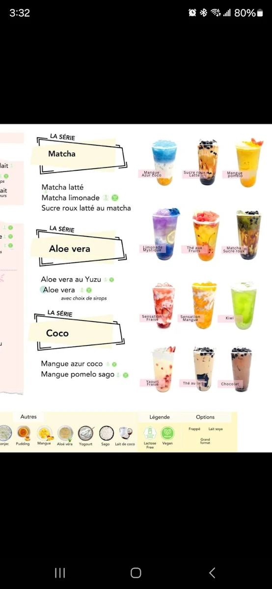 Menu, Les Thés BobaJu