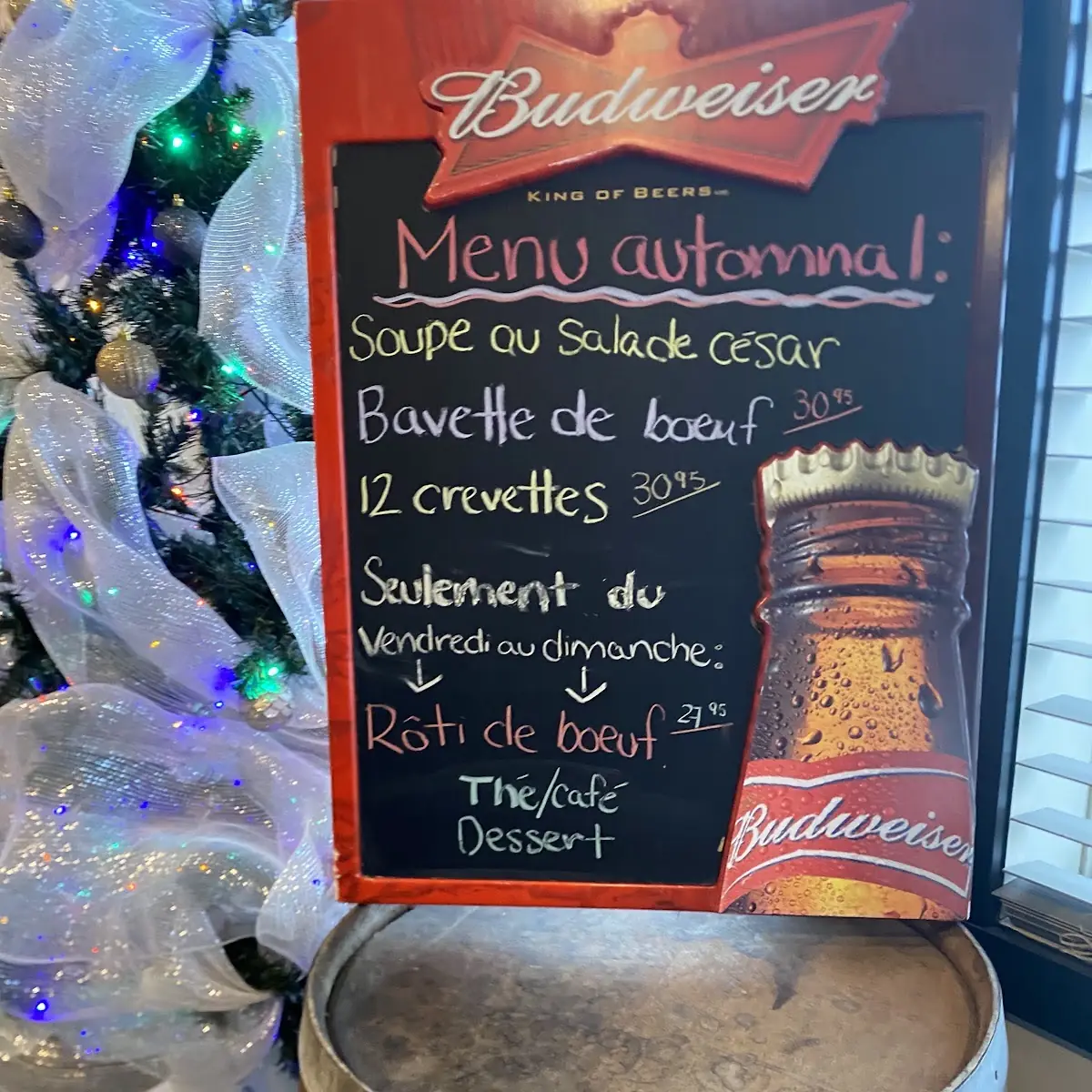 Menu, Resto-Bar le Douglas