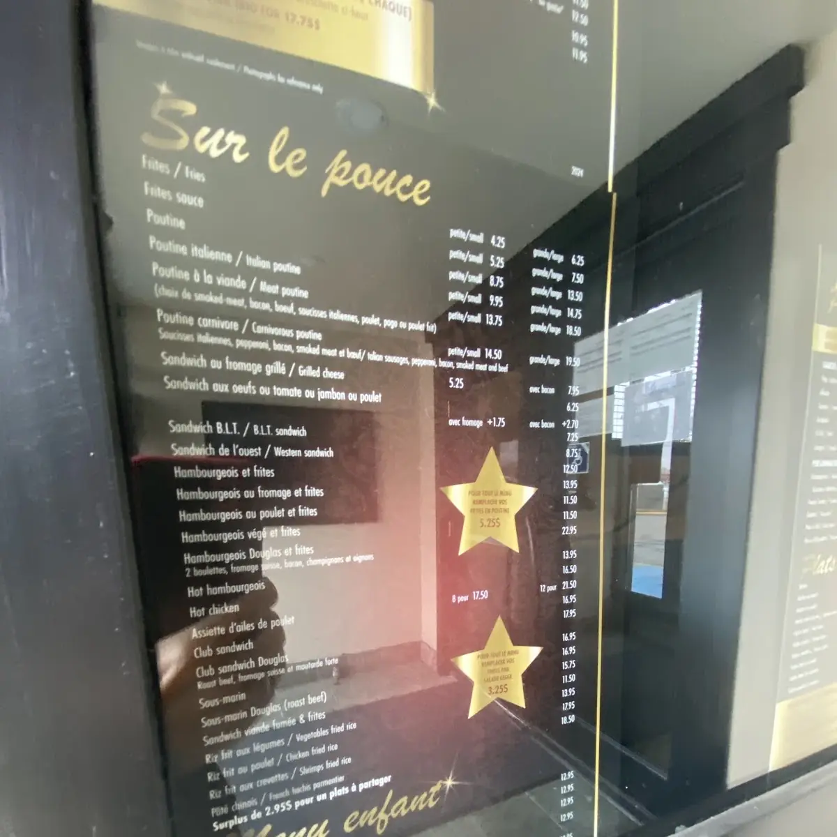 Menu, Resto-Bar le Douglas
