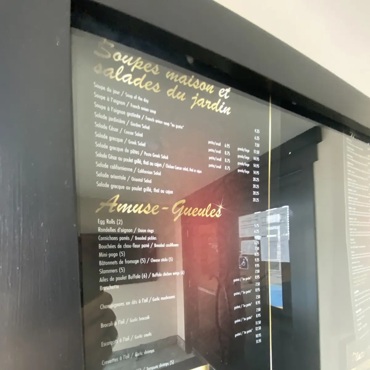 Menu, Resto-Bar le Douglas