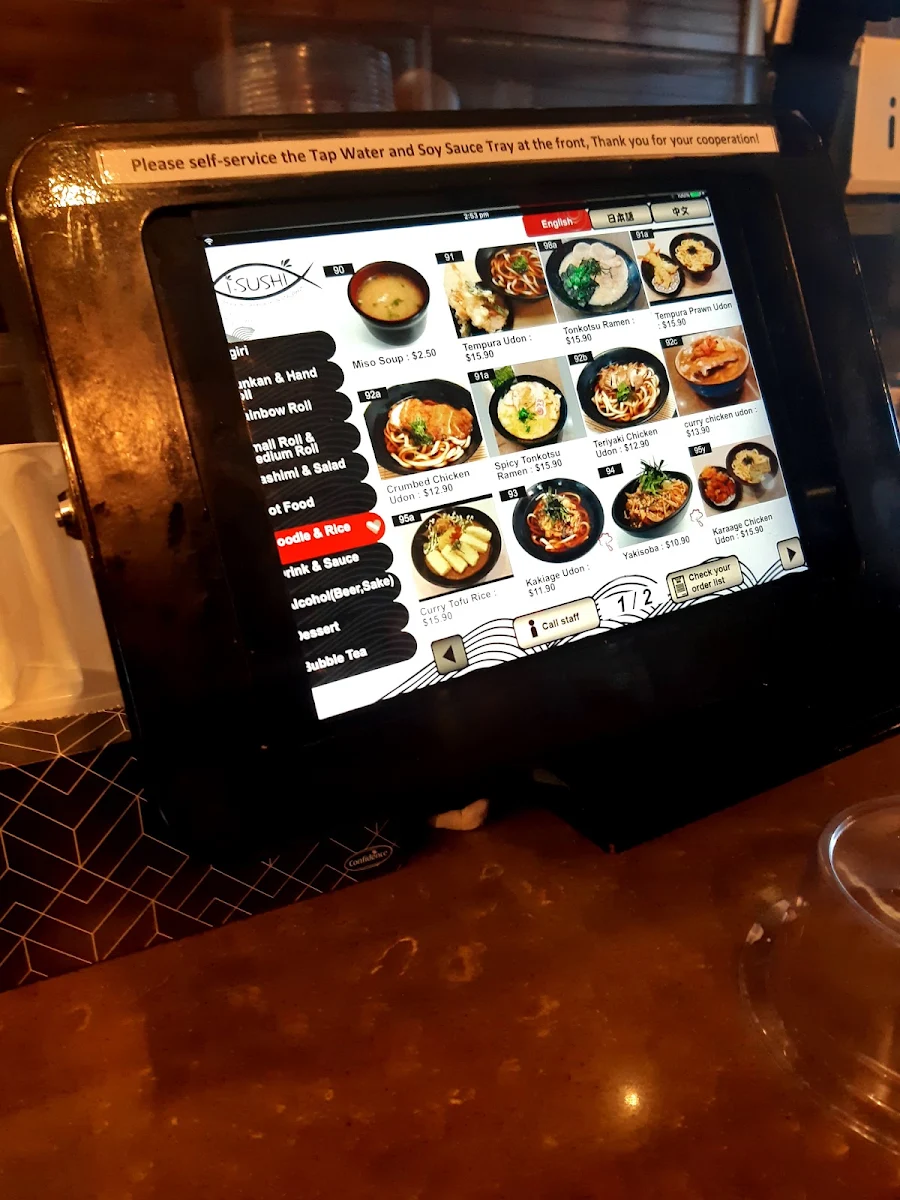 Menu, iSushi