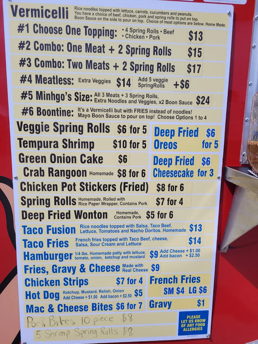 Menu, Minhgo's Way