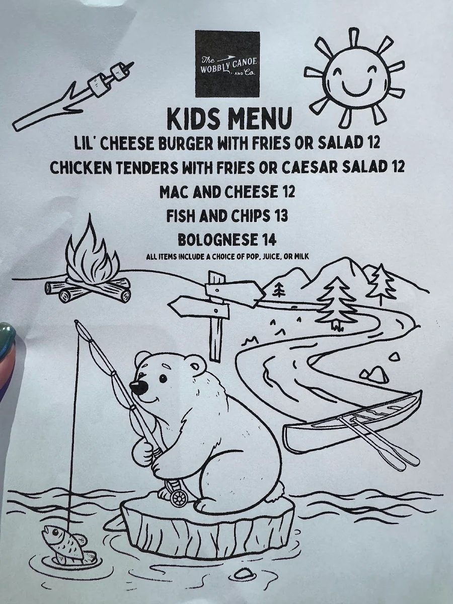 Menu, Joe's on the Beach