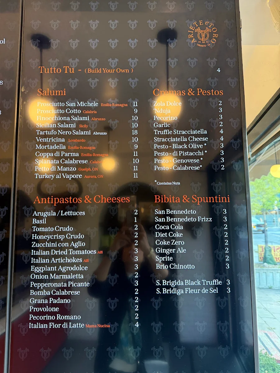 Menu, Ariete E Toro