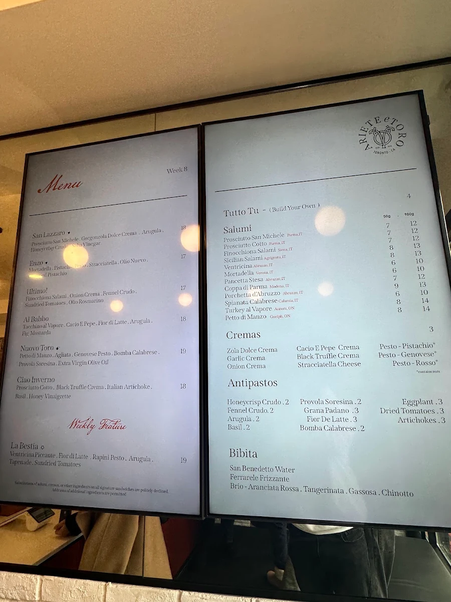 Menu, Ariete E Toro