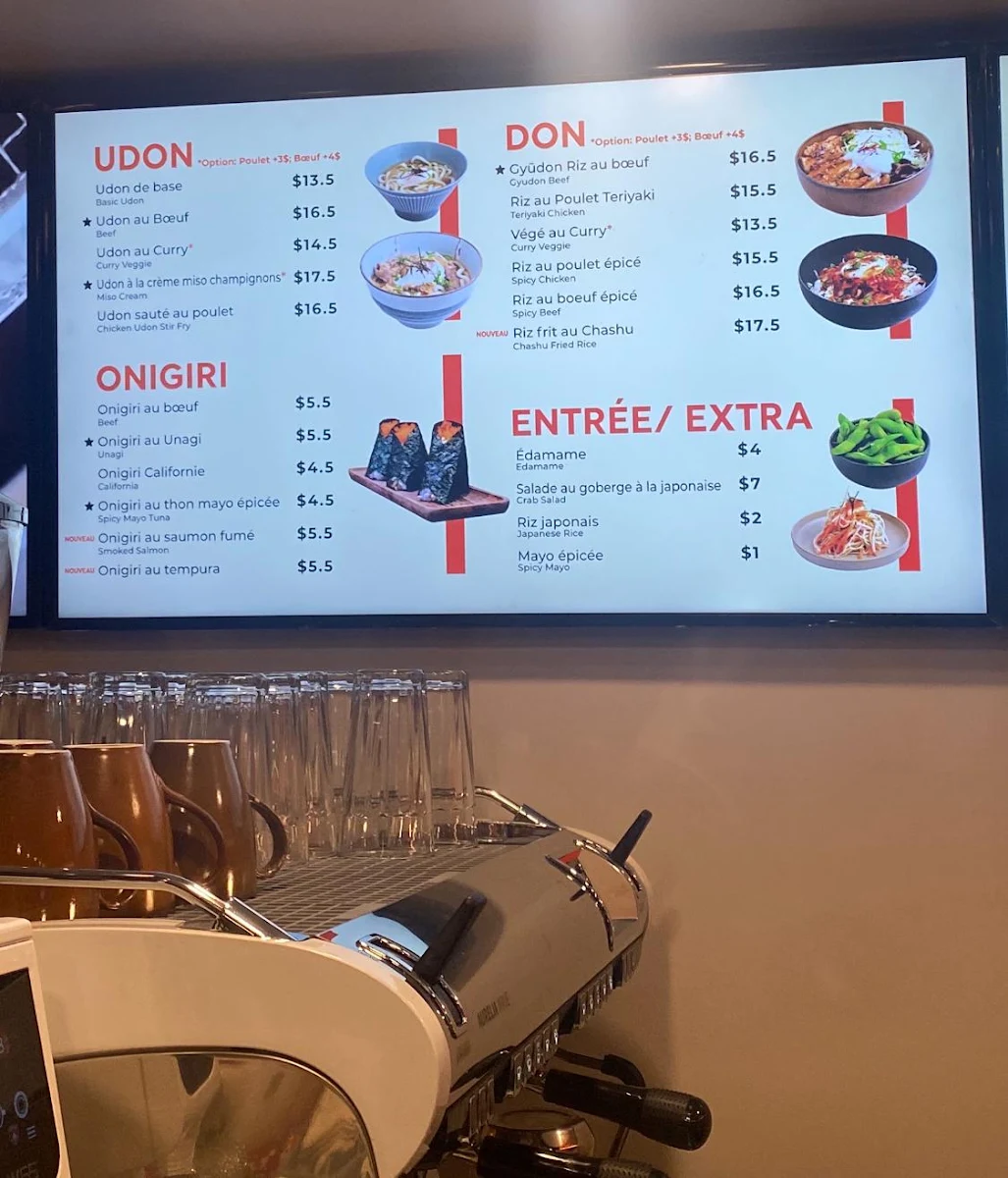 Menu, Café Noya - First Udon Café in Montreal