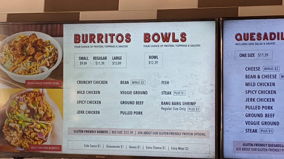 Menu, barBURRITO