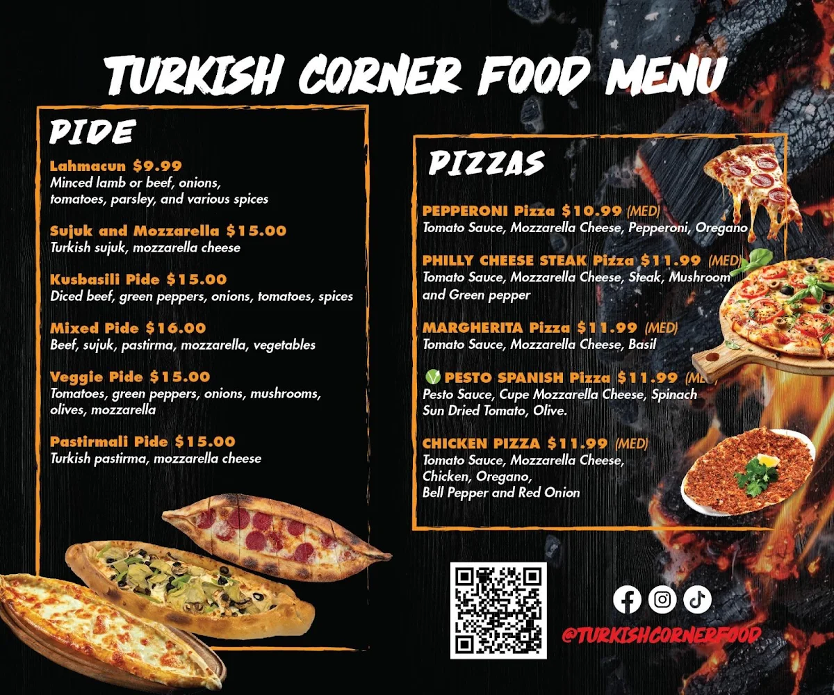 Menu, Turkish Corner Food