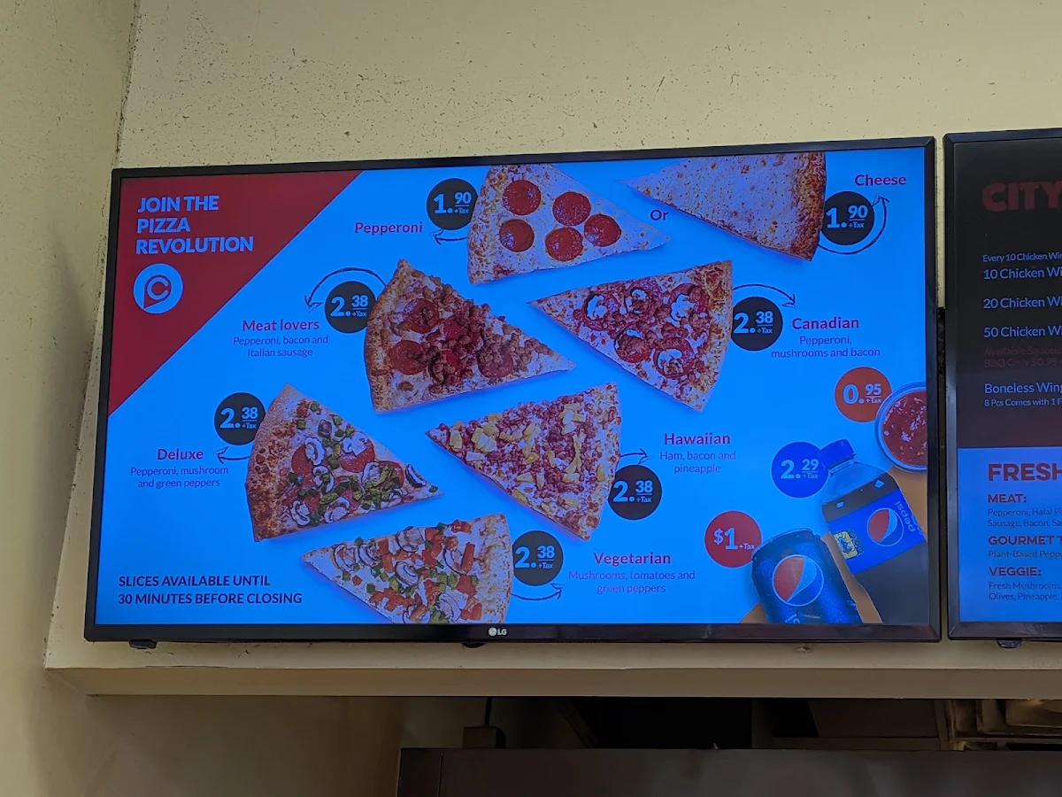 Menu, City Pizza