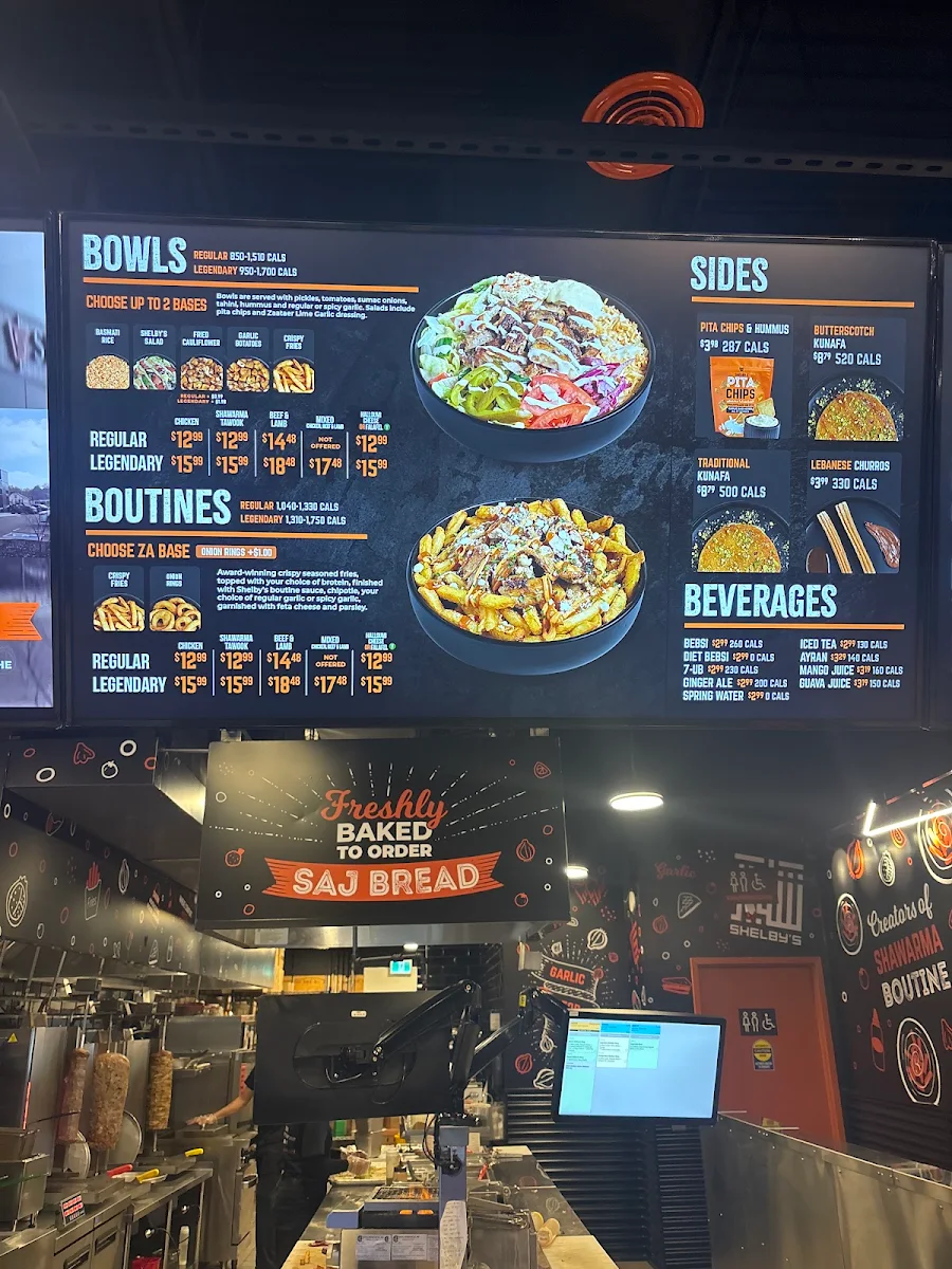 Menu, Shelby’s Legendary Shawarma