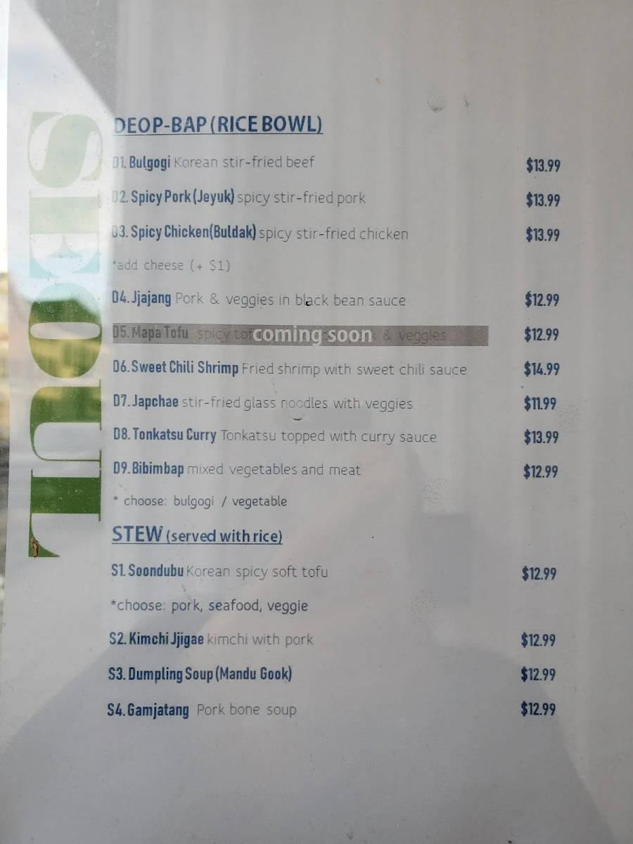 Menu, Seoul 2 Soul