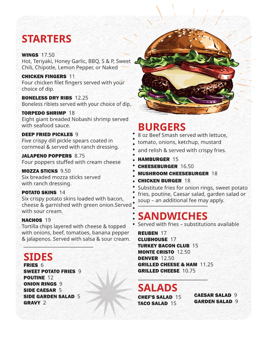 Menu, Shirley's Diner