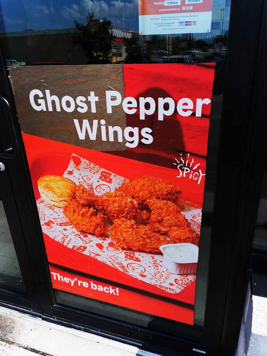Menu, Popeyes Louisiana Kitchen