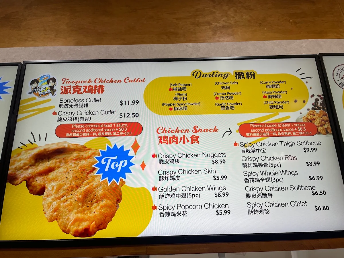 Menu, Two Peck X Bridge Ribs Hurstville