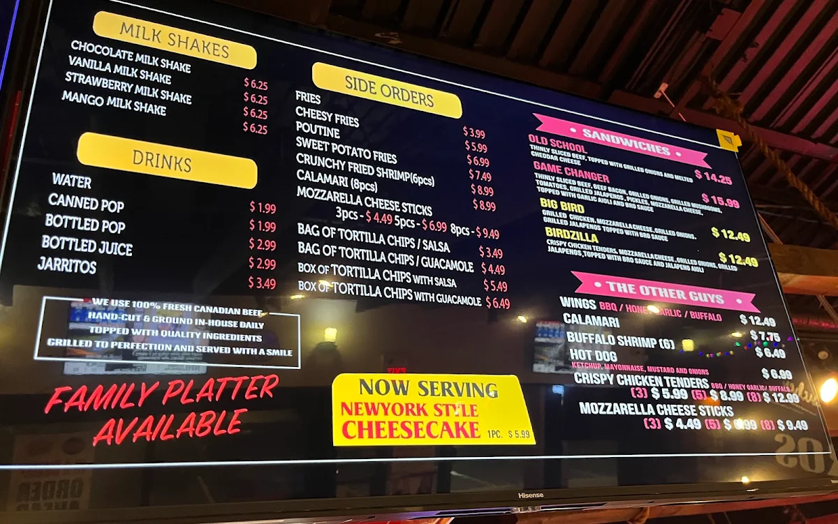 Menu, The Burger Bros (CENTRAL PARKWAY)