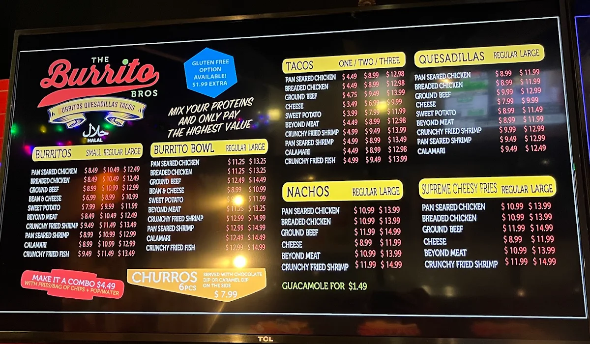 Menu, The Burger Bros (CENTRAL PARKWAY)