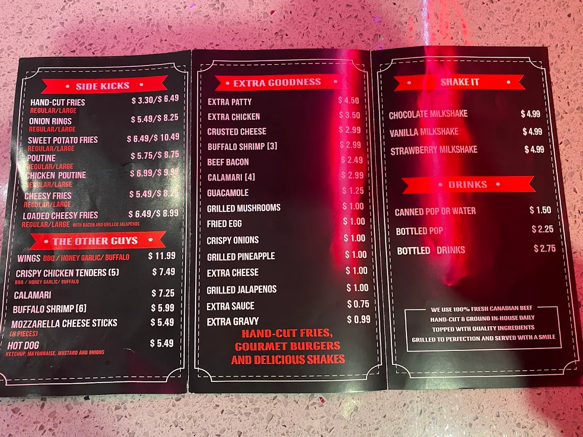 Menu, The Burger Bros (CENTRAL PARKWAY)