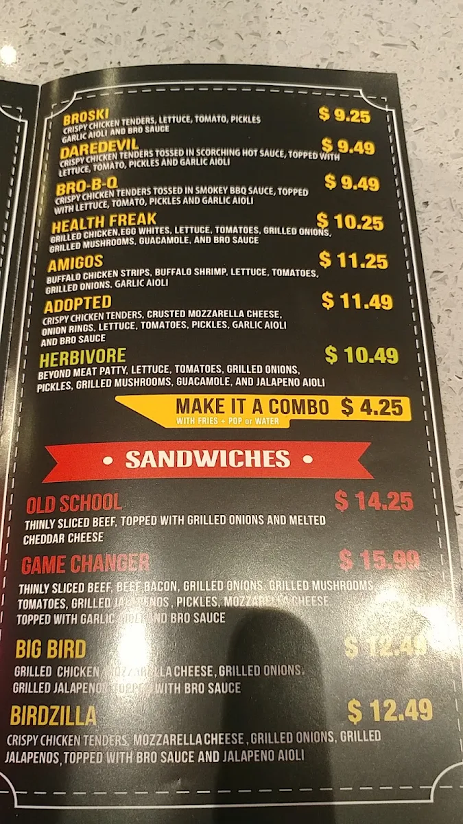 Menu, The Burger Bros (CENTRAL PARKWAY)