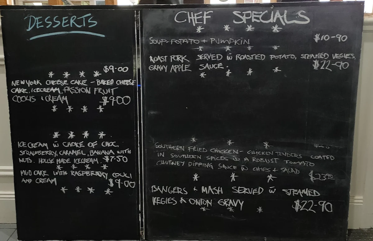 Menu, Mount Compass Hotel