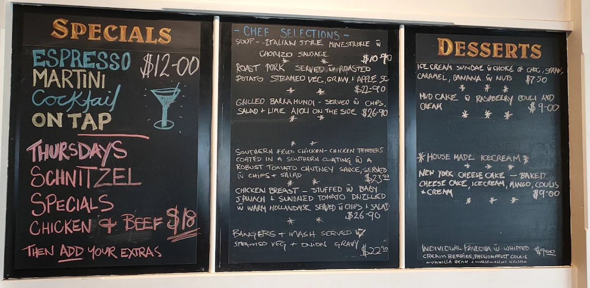 Menu, Mount Compass Hotel