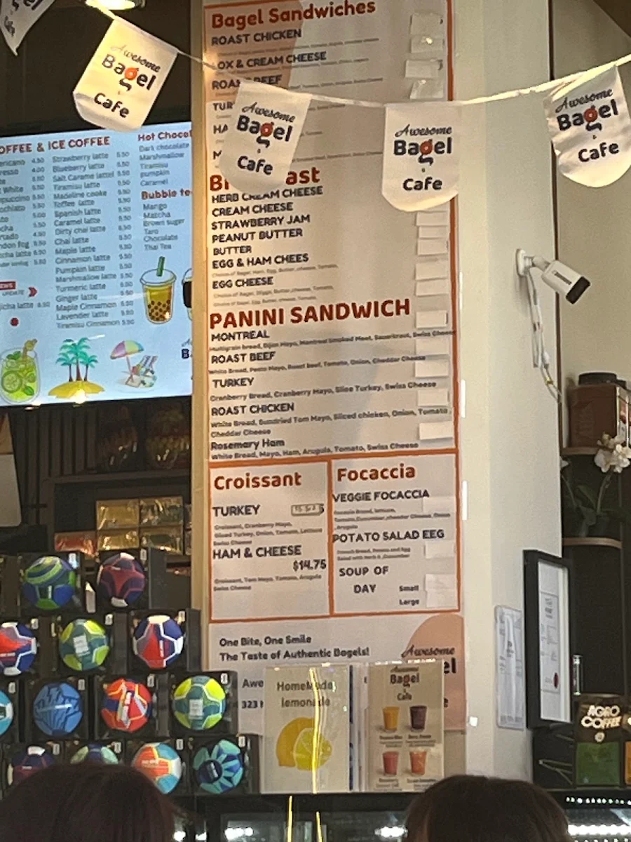 Menu, Awesome Bagel & Café