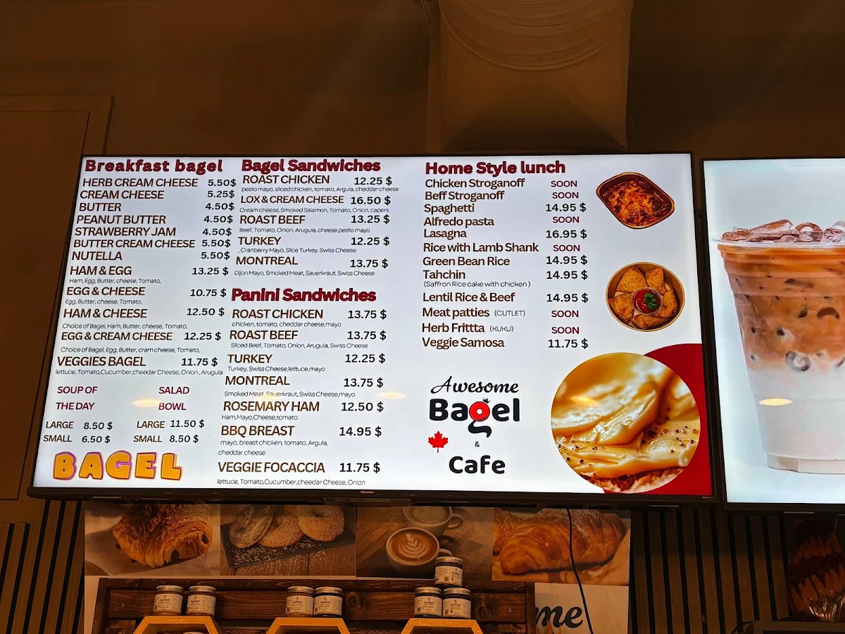 Menu, Awesome Bagel & Café