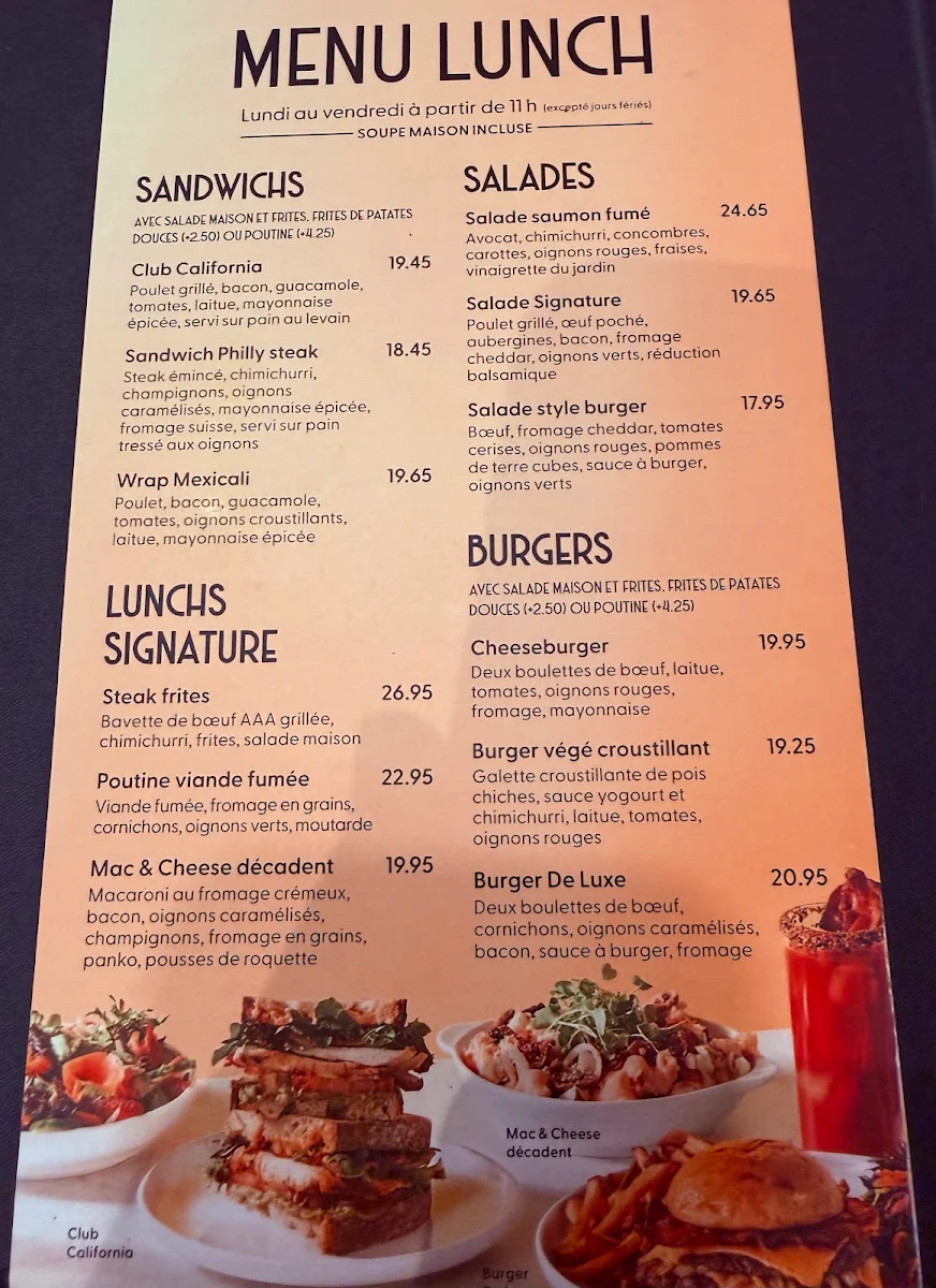 Menu, Allô mon Coco Terrebonne