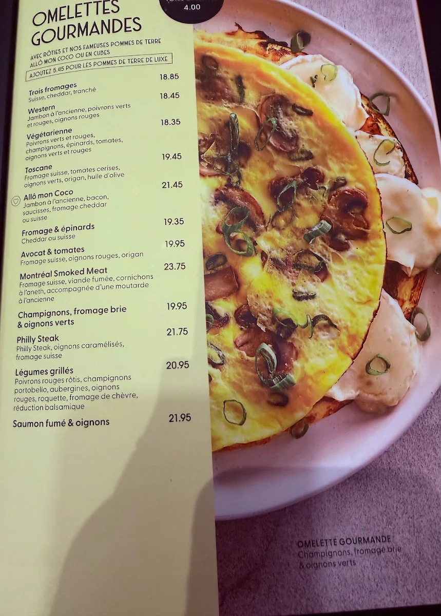 Menu, Allô mon Coco Terrebonne