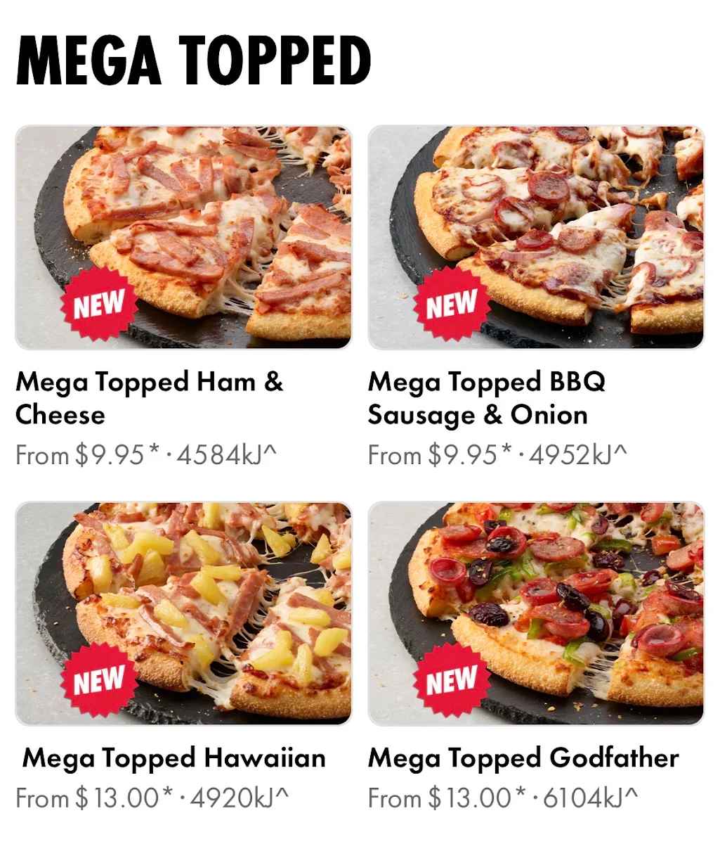 Menu, Domino's Pizza Craigieburn