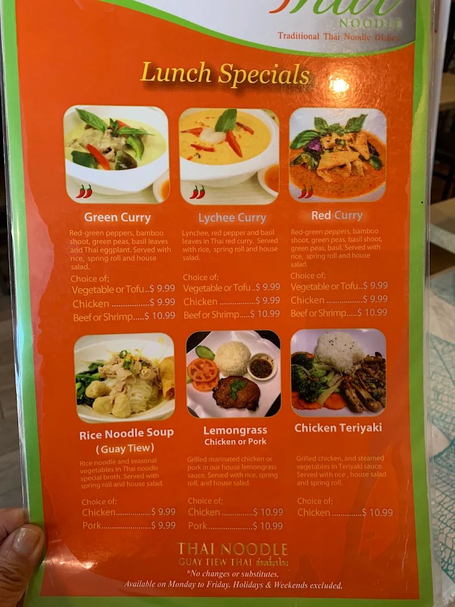 Menu, Thai Noodle ก๋วยเตี๋ยวไทย(Guay Tiew Thai)
