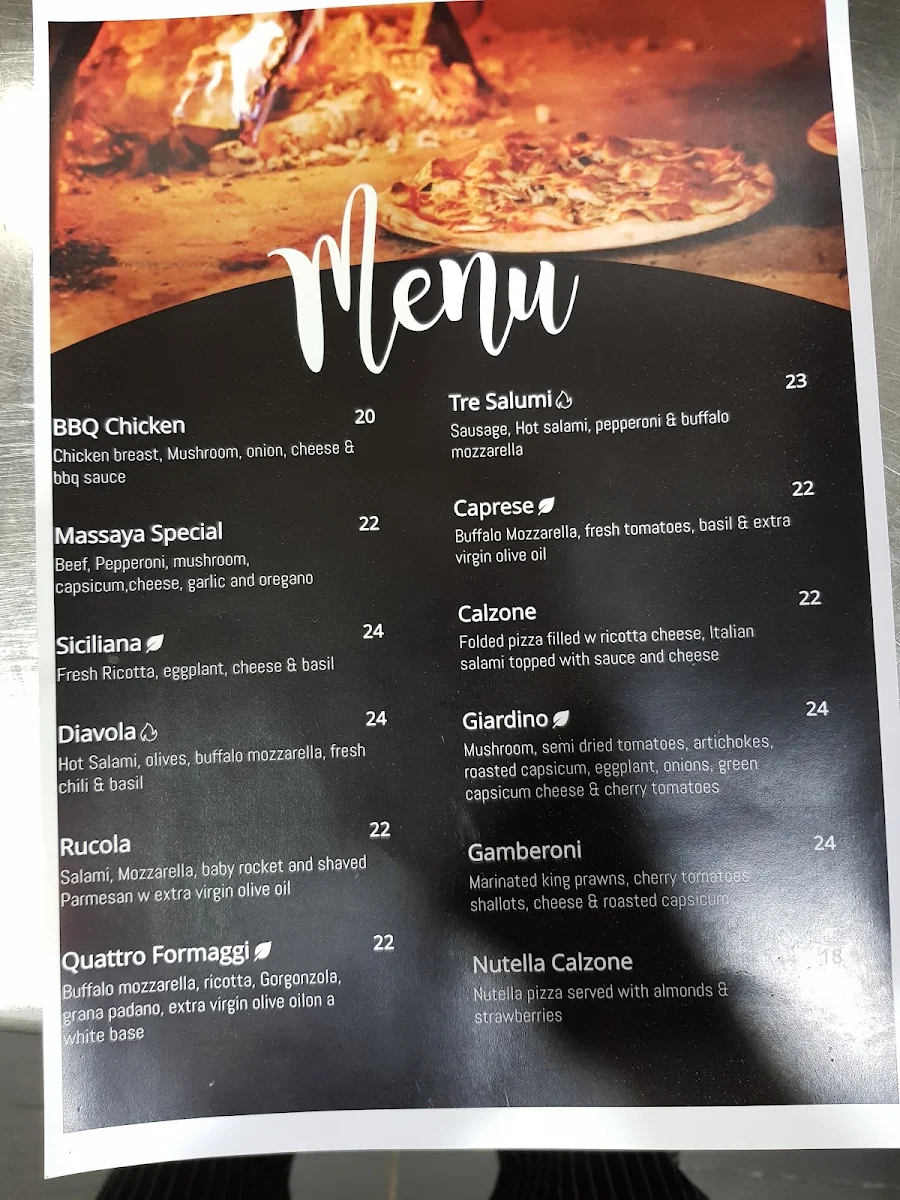 Menu, Massaya