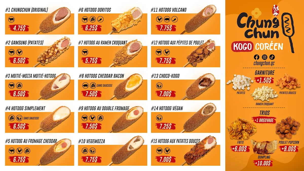 Menu, Chungchun Kogo Coreen