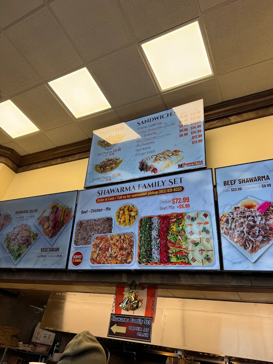 Menu, Mr Shawarma Restaurant (Kanata)