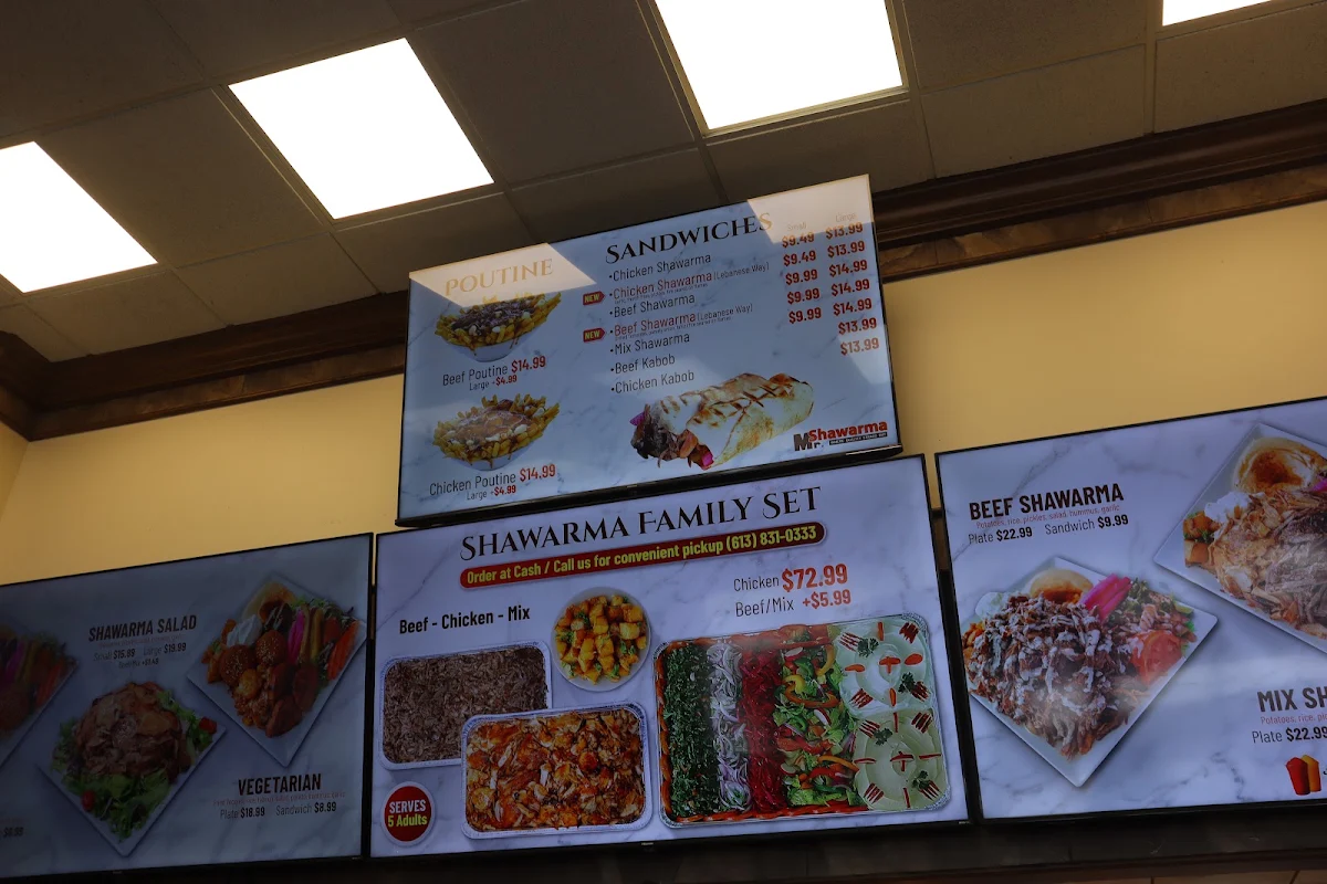 Menu, Mr Shawarma Restaurant (Kanata)