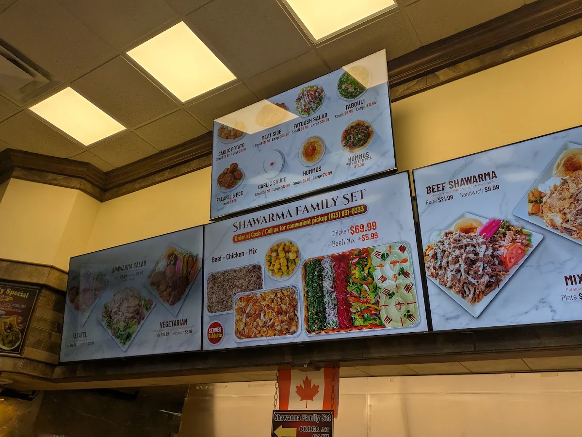 Menu, Mr Shawarma Restaurant (Kanata)