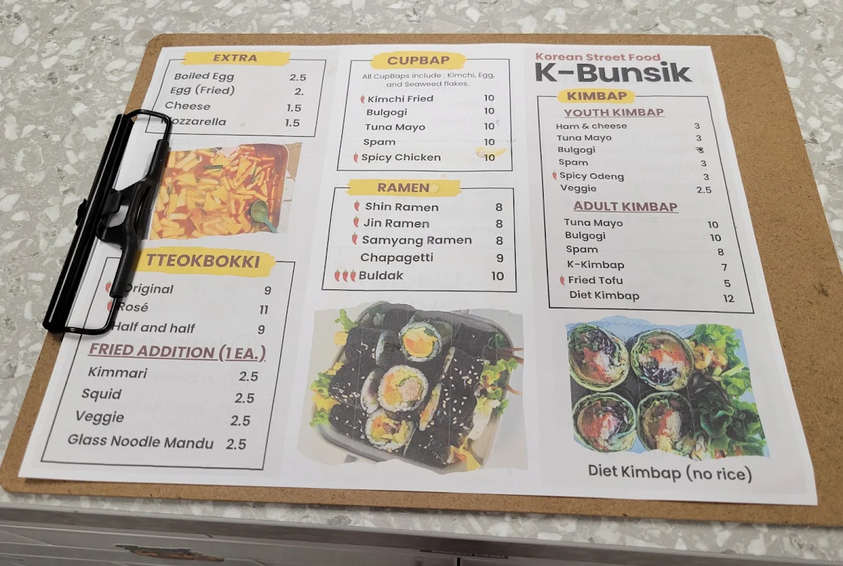 Menu, K-Bunsik