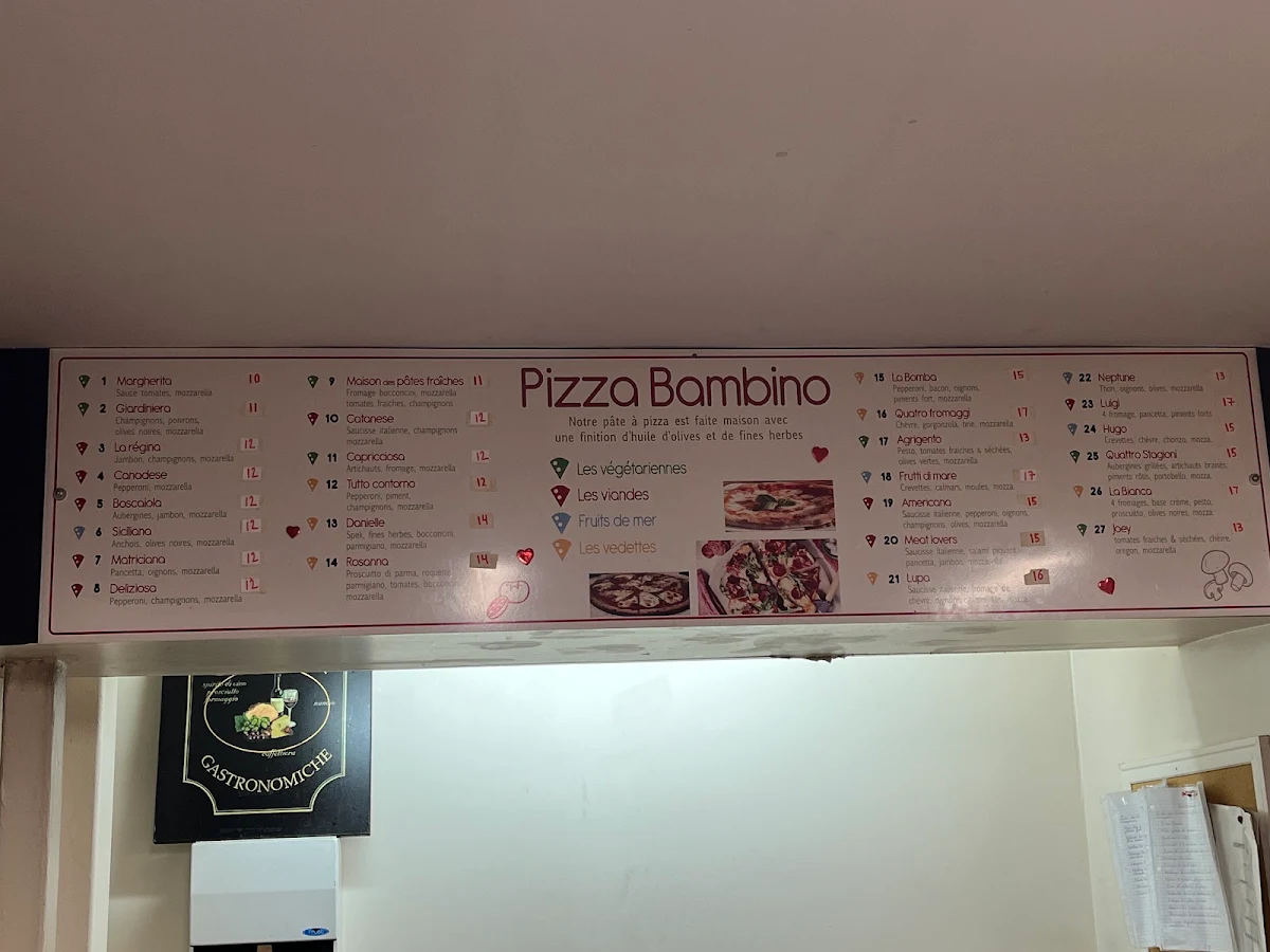 Menu, Maison des Pâtes Fraîches (la)