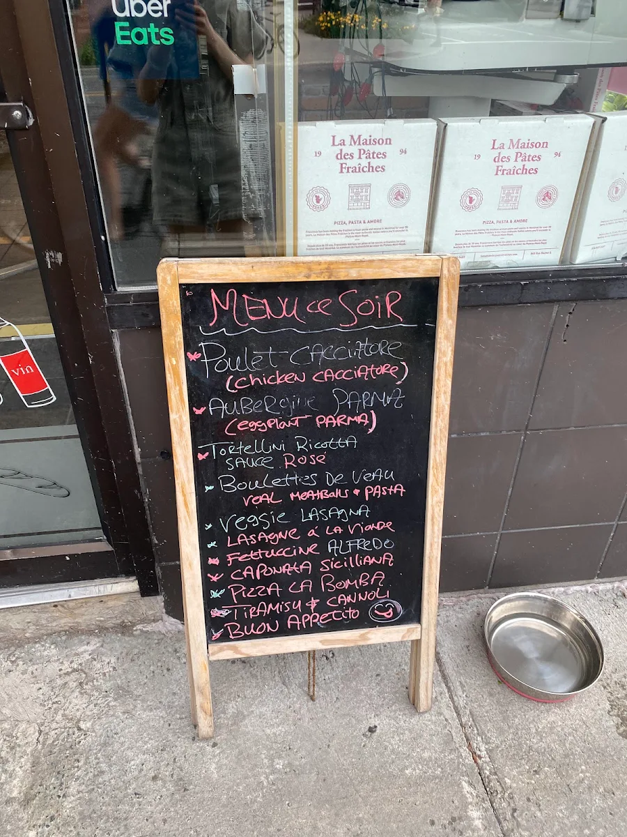 Menu, Maison des Pâtes Fraîches (la)