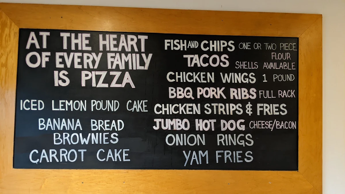 Menu, Uptown Pizza
