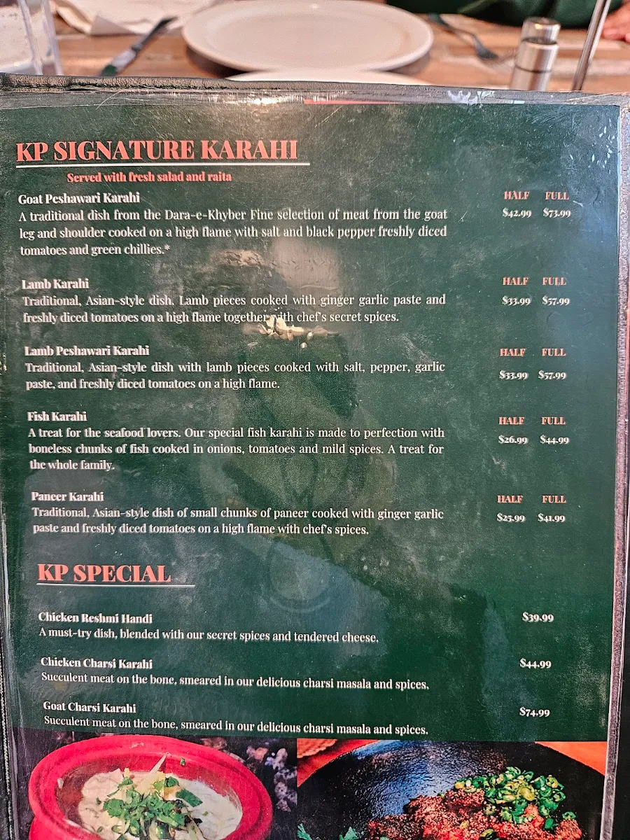 Menu, Karahi Point Windsor