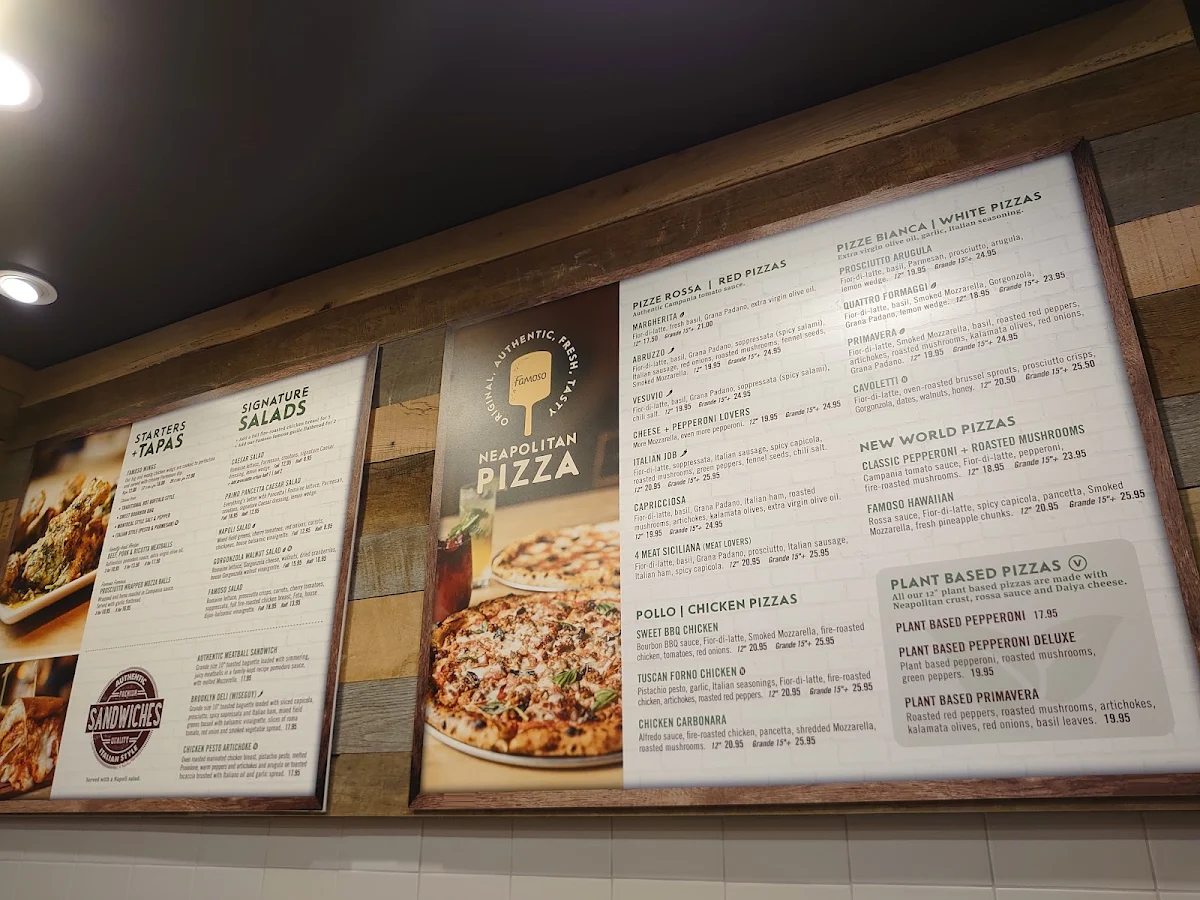Menu, Famoso Italian Pizzeria - Camrose