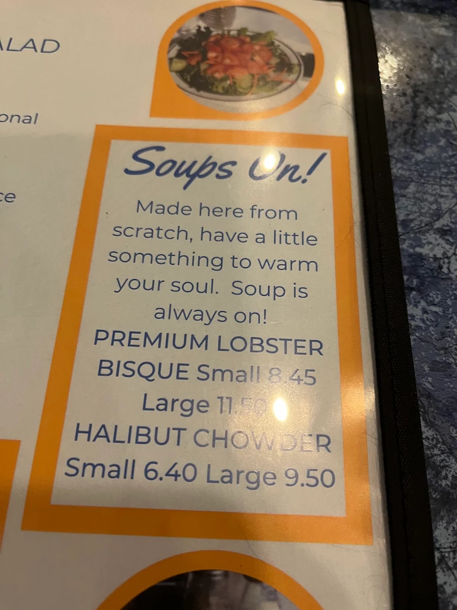 Menu, Kingsway Fish & Chips
