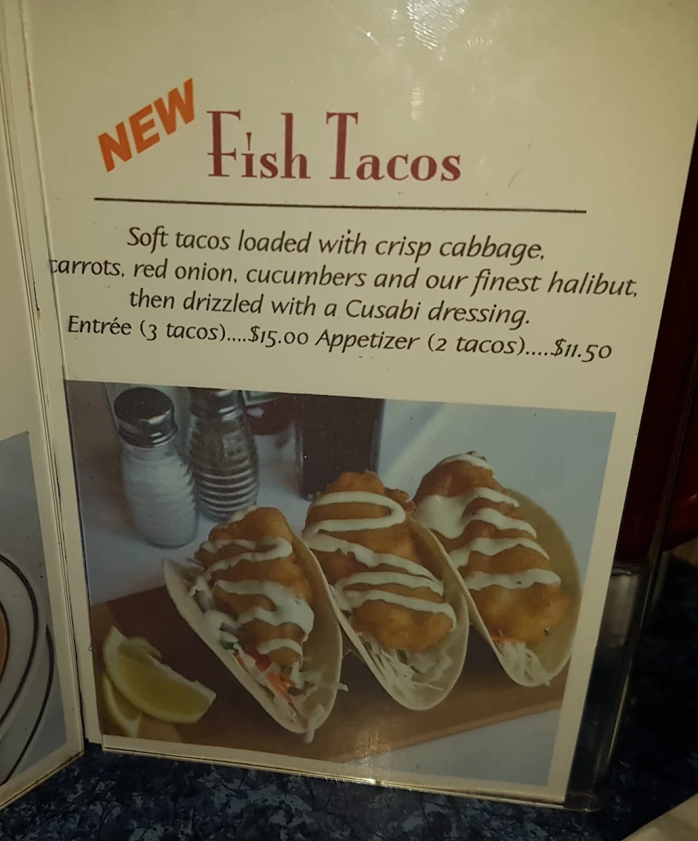 Menu, Kingsway Fish & Chips