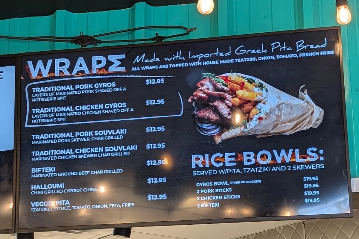 Menu, Hungry Donkey Hamilton