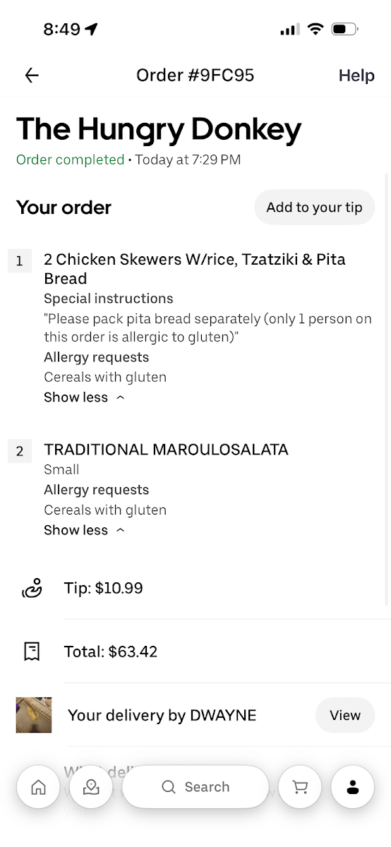 Menu, Hungry Donkey Hamilton