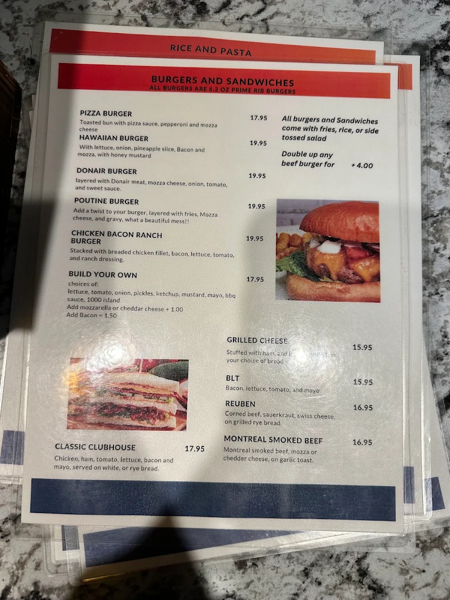 Menu, Inferno's