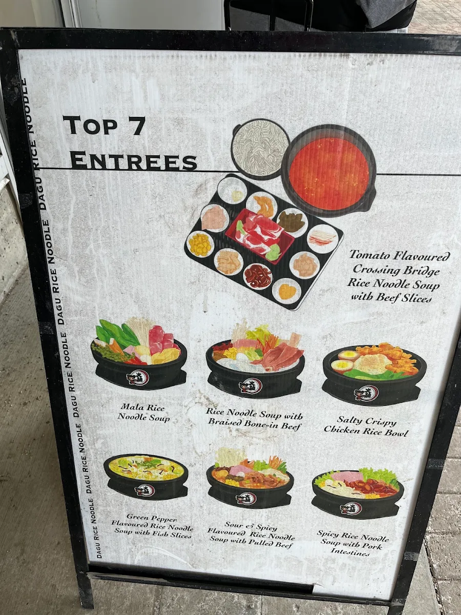 Menu, Dagu Rice Noodle Edmonton