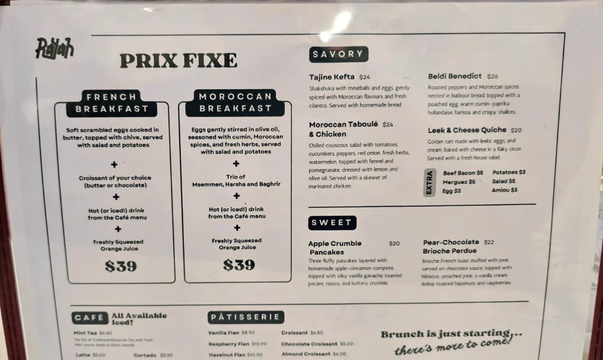 Menu, Rayah